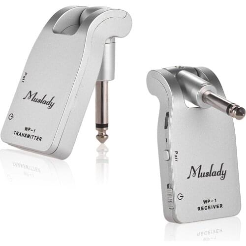2.4G Wireless Guitar System Transmitter & Receiver Built-in Rechargeable Lithium Battery 30M Transmission Range for Guitar Bass