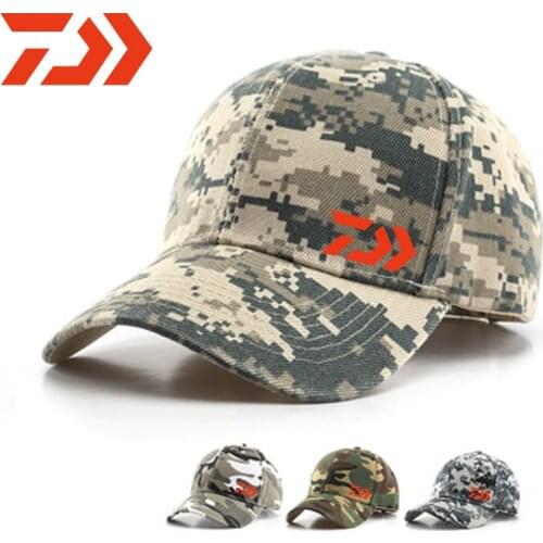 2020 Daiwa Men and Women Fishing Camouflage Sun Hat Outdoor Sports Curved Brim Cap Travel Sun Hat Baseball Adjustable Hat