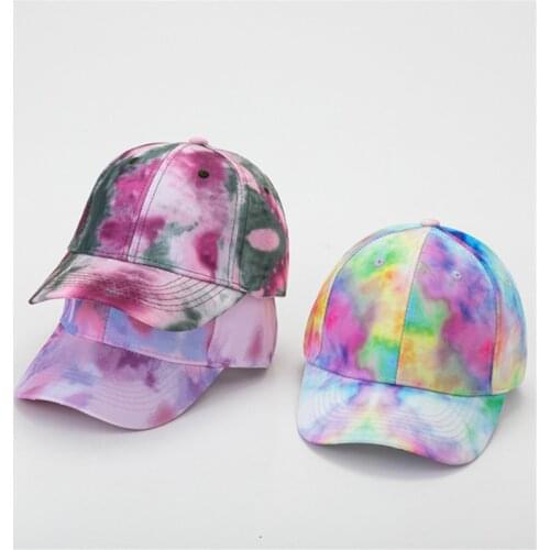 New Fashion Women Tie Dye Cap Multicolor Irregular Print Baseball Cap Female Outdoor Streetwear Summer Caps Hats