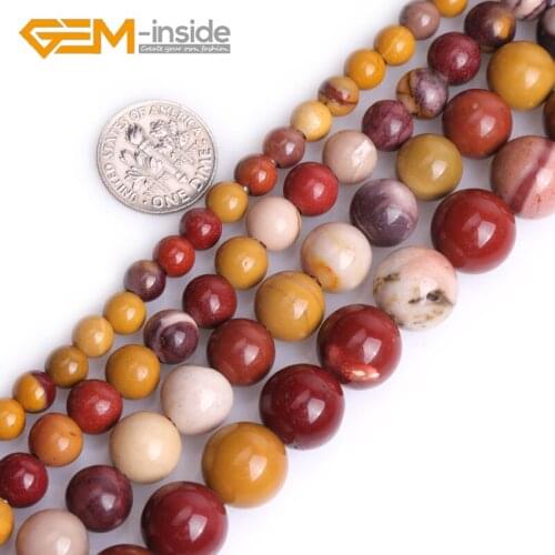 Natural Assorted Jaspers Stone Round Shape 6mm 8mm 10mm 12mm Loose Beads Big Hole Beads for Jewelry Making 15" Strand Wholesale