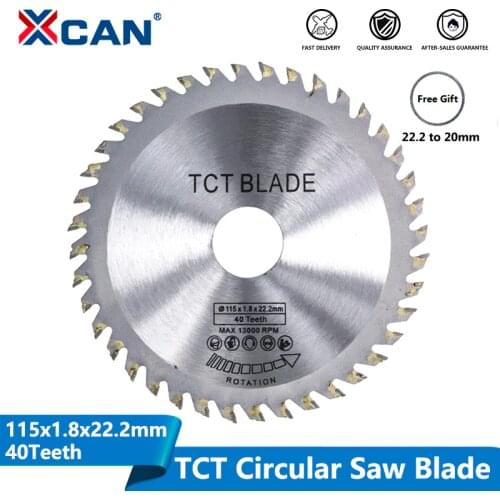 XCAN Diameter 115mm 40 Teeth TCT Circular Saw Blade Angle Grinder Saw Disc Carbide Tipped Wood Cutter Wood Cutting Disc