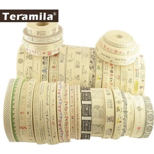 Teramila Cotton Garment Labels Ribbons 2m/Lot Etiquetas Handmade DIY Sewing Craft Clothes Quilt Accessories 2.5cm 3cm 4cm Width