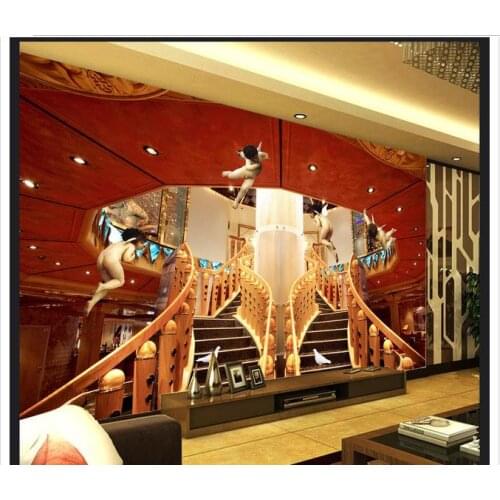 Customized 3d photo wallpaper 3d TV wallpaper murals royal palace 3 d angel heaven setting wall living room wallpaper decration
