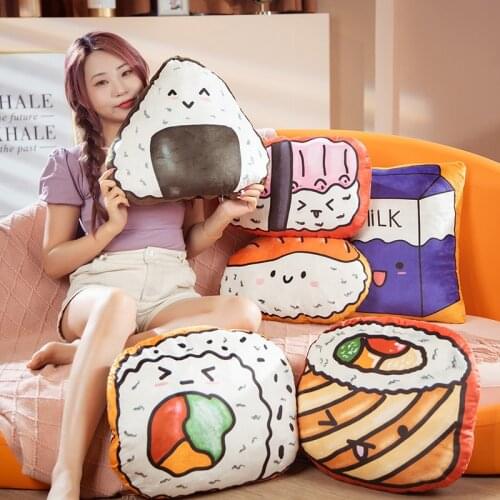 Kawaii Soft Japanese Sushi Plush Rice Ball Plush Pillow Cushion Stuffed Plush Toy Cute Doll The Second Element Doll Cute Plush