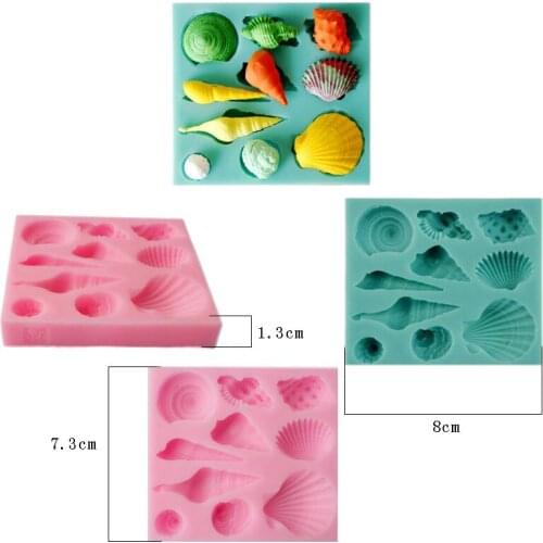 Beautiful eco-friendly Sea Shell Conch Silicone 3D Cookware Dining Bar Non-Stick Gift Fondant Soap Molds bakewear tools 50-65