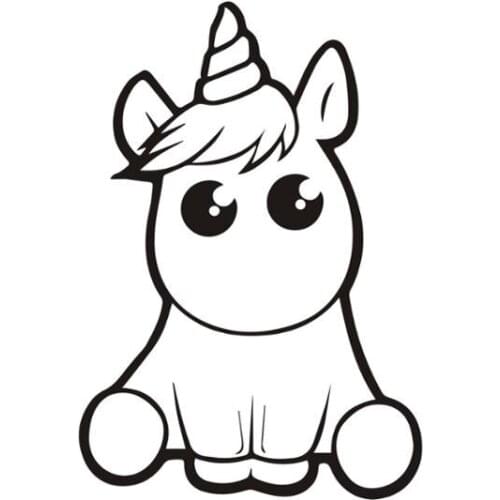 LLY-0094 Tancredy Cartoon Unicorn Car-styling Decals PVC Fashion Motorcycle External Decoration Auto Accessories Exquisite Decal