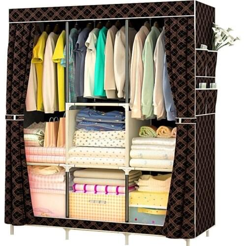 Multi-purpose Non-woven Cloth Wardrobe Fabric Closet Portable Folding Dustproof Waterproof Clothing Storage Cabinet Furniture