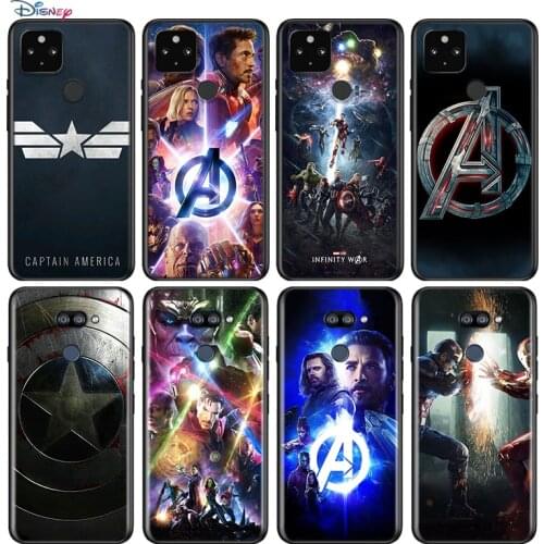 Avengers Captain America For Google Pixel 5 4 4A XL Shell For LG Q60 V60 V50 V50S V40 V35 V30 5G Black Soft Phone Case