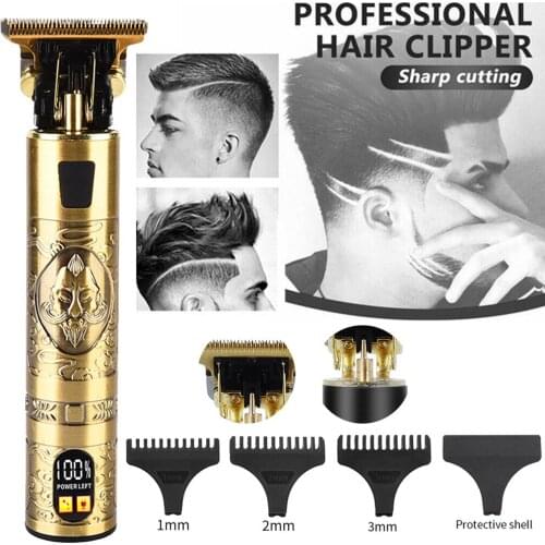 NEW LCD Hair Trimmer For Men 0MM comb Shaver Razor Beard Barber and Mustache Trimmer Cordless Hair Cutting Machine Mower