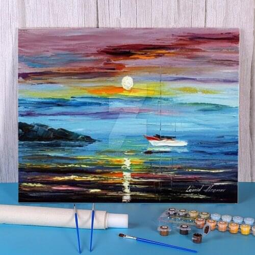 Caribbean Dream DIY Paint By Numbers Kit Oil Paints 50*70 Canvas Painting New Design For Handicraft