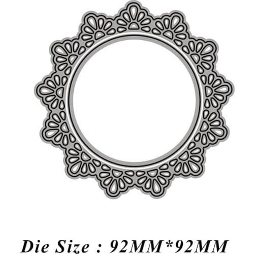 2021 New Round Floral Border Metal Cutting Dies DIY Scrapbooking Embossing Paper Photo Stamps Crafts Template Mould Stencils
