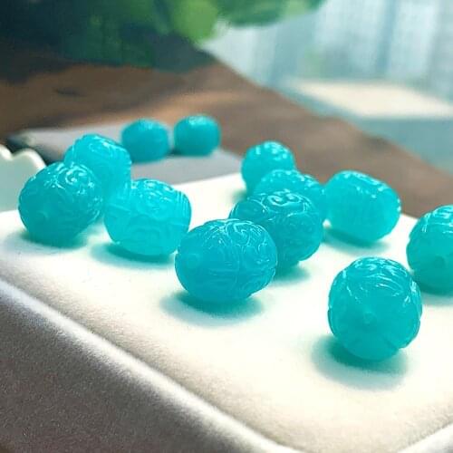 One piece GREEN AMAZONITE CARVER PILLAR 10-16mm for DIY jewelry making loose beadsFPPJ wholesale nature gemstone