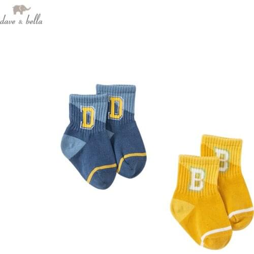 DBX18971 dave bella autumn fashion baby boys cartoon letter socks causual children kids boy socks