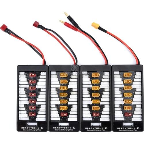 XT60 Parallel Charging Adapter Board 2-6S Lipo Batteries Balanced Charger Plate for Imax B6 B6AC T-plug / 4.0mm Banana Connector