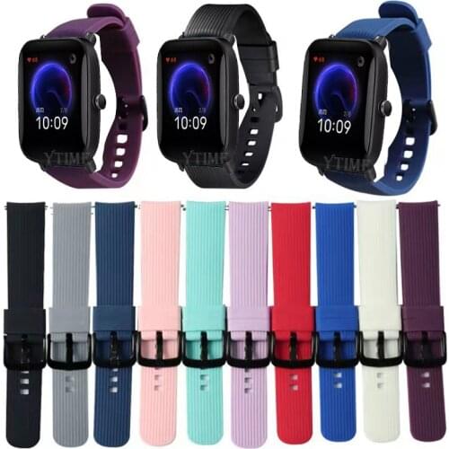 20mm Silicone Strap For Xiaomi Huami Amazfit Bip U Pro Smart Warth Bracelet for Amazfit Bip/Bip S Lite Replacement Accessories