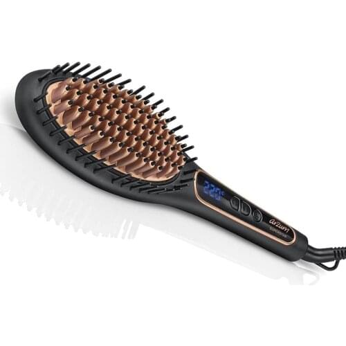 Arzum AR5036 Superstar Hair Straightening Brush,Ceramic Coating,Temperature Setting (140C - 220C),Led Screen, Ion Technology