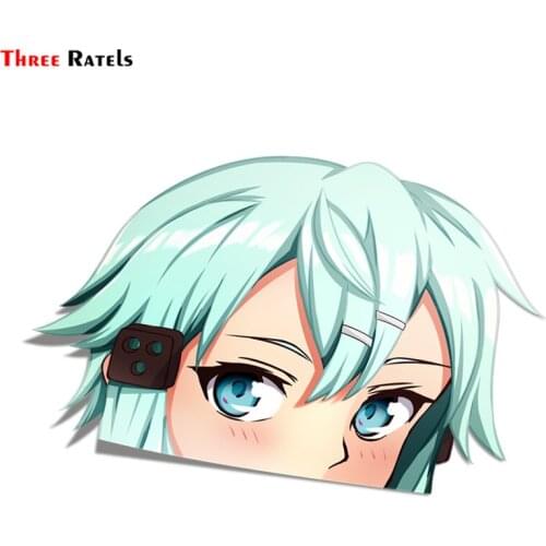 FC261 3D funny sinon Anime Peeker waifu Car Stickers on Motorcycle Suitcase Home Decor Phone Laptop Covers Vinyl Decal