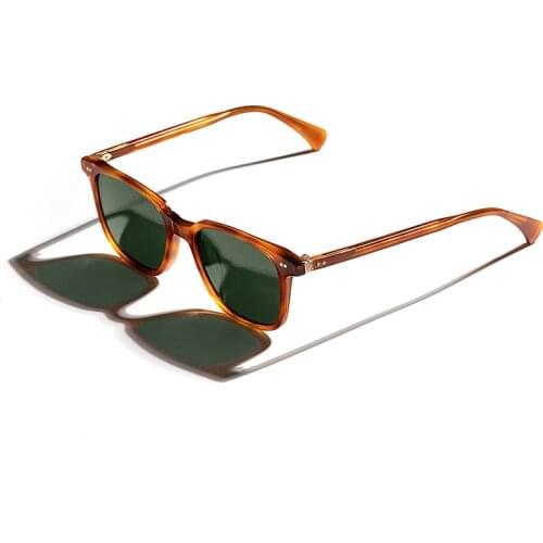 Retro polarized sunglasses man square acetate anti UV400 outdoor driving eyeglasses vintage classic woman SUN glasses