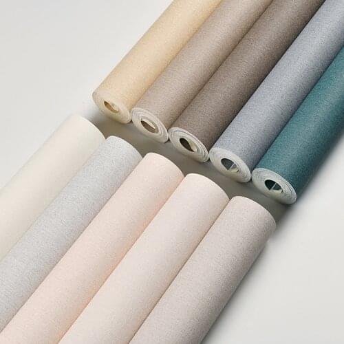 9.5m Modern Minimalist Wallpaper Solid Color 3D Plain Wallpaper Nordic Bedroom Living Room Non-woven Wallpaper TV Background