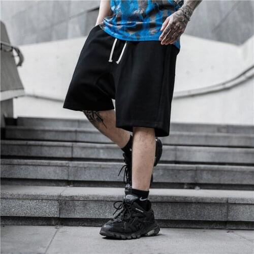 Thick cotton Justin Bieber Drop Crotch Baggy oversized Shorts Men Streetwear Jogger Shorts Elastic Waist Vintage Hip-Hop Shorts