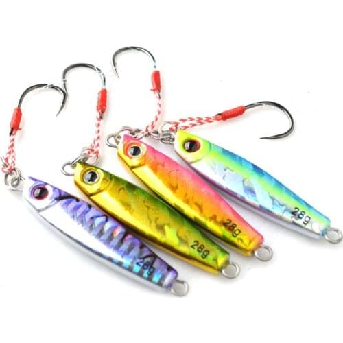 TOMA 4PCS/lot Micro Mini Jigging Fishing Lure 7g 14g 28g 40g Metal Jig Spoon Hard Bait Slowly Sinking Long Cast Fishing Tackle