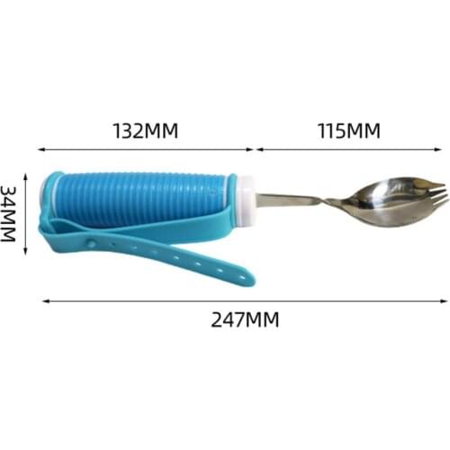 Easy Grip Spoon Fork Stainless Steel Adaptive Eating Drinking for Elderly Arthritis Hand Tremors Handicapped Nursing Homes