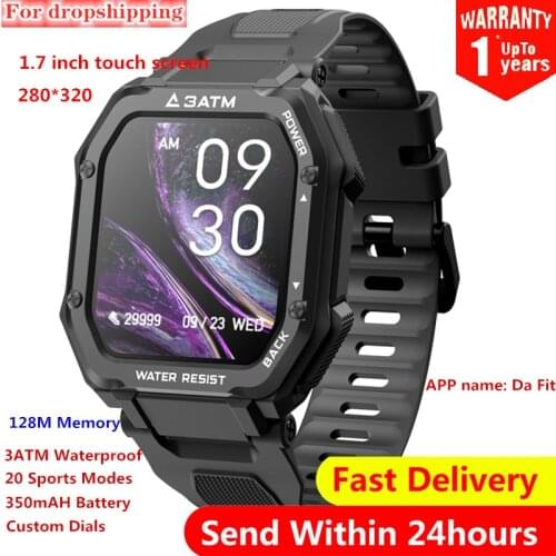 C16 3ATM 30M Waterproof Sport Smart Watch Men Fitness Wristband Rugged Outdoor Smartwatch for Smart Phone Swim Diving Watches