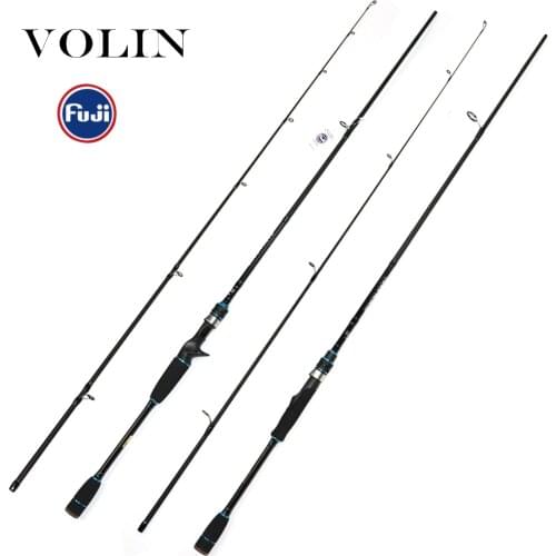 VOLIN NEW Spinning Fsihing Rod 1.8m 2.1m 2.4m FUJI Guide Ring Fuji Reel Seat Carbon Lure Rod M Power 10-30g 12-25lb Superlight