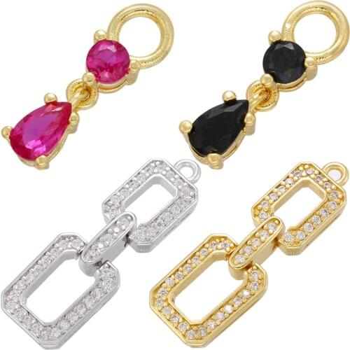 ZHUKOU 2021 NEW gold color Small rectangle pendants for women DIY handmade Earring jewelry making accessories wholesale VD870