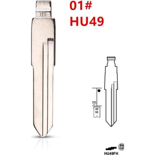 10pcs Uncut flip Metal key blade 49# HU49 for VW Jetta Santana for KD keydiy xhorse VVDI remotes universal No.01