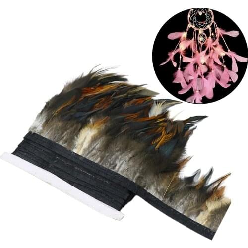 2 Yard Rooster Feather Fringe Trim for DIY Craft Clothing Millinery 12-16cm
