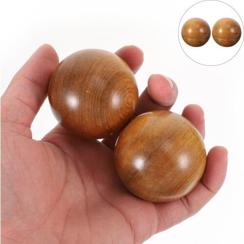 2pcs Health Care Balls Fitness Wood Hand Training Balls Hand Massager Wood Hand Training Balls Hand Massage Supplies Health Care