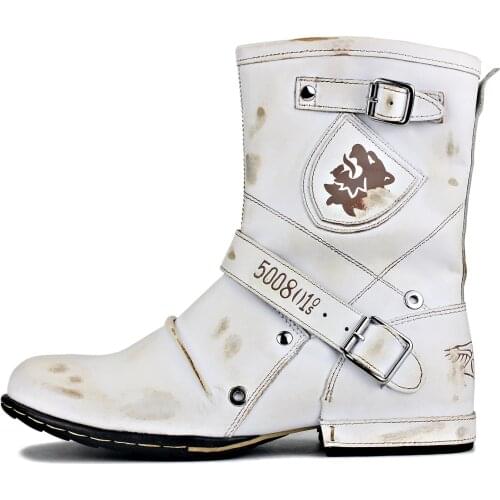 2021 OSSTONE 5008-1-H8-K England Western Boots Genuine Leather Mens Motorcycle Boots Ankle Boots Casual shoes OS-5008-1-H10-C