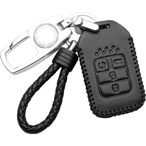 Car Key Case Beautiful Practical Black Leather Key Cover For Honda Civic 2003 2004 2006 2008
