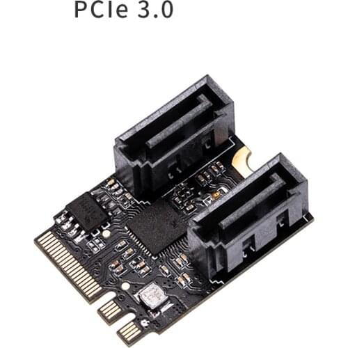 Free Driver Adapter Card for M.2 for Ngff to Sata3 A+E Key to 2 Ports SATA 6Gbp/s PCIe 3.0 Bus for Wifi SSD HDD PC Motherboard