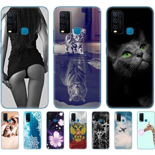 For Vivo Y30 Y50 Case Soft TPU Silicon Cover For Vivo Y 30 50 Coque Protective Bumper Shell Bag cute black cat