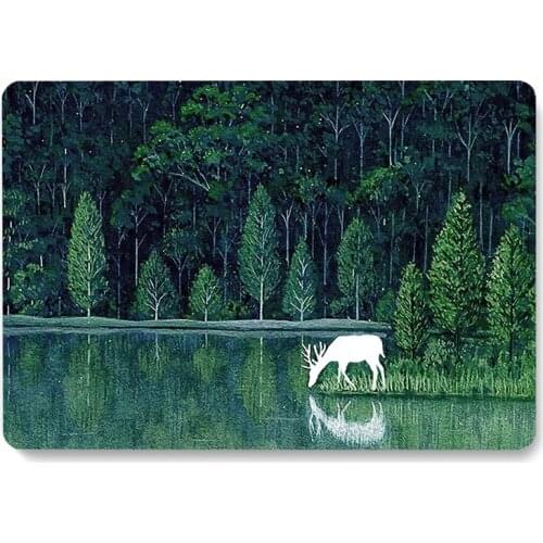 Art Forest Elk Pattern Laptop Case for Apple Macbook 12'' A1534 Protective Shell Air 2018/2019/2020 Pro 13 15 Inch Back Cover