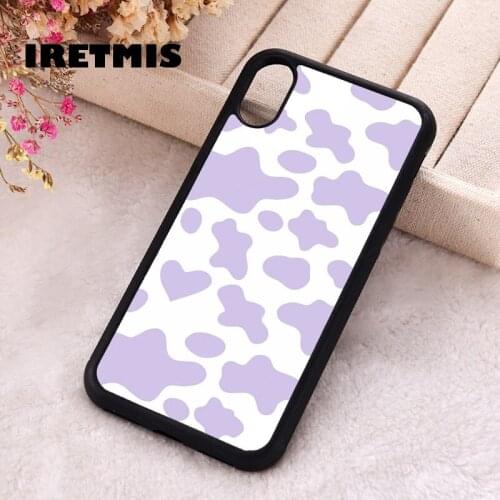 Iretmis 5 5S SE 2020 Phone Cover Case for iPhone 6 6S 7 8 Plus X Xs XR 11 12 Mini Pro Max Rubber Silicone Purple Pastures
