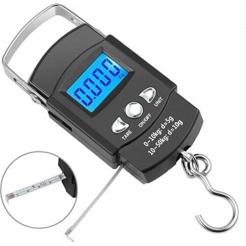 LCD Mini Digital Scale Portable Hanging Electronic Hook Scale Kitchen Weight Tool for Fishing Luggage Travel Weighting Steelyard