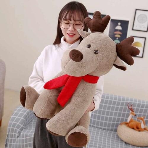 Dorimytrader Pop Christmas Deer Plush Toys Stuffed Soft Lovely Anime Reindeer Decoration Doll 65cm for Kids Xmas Present DY61866
