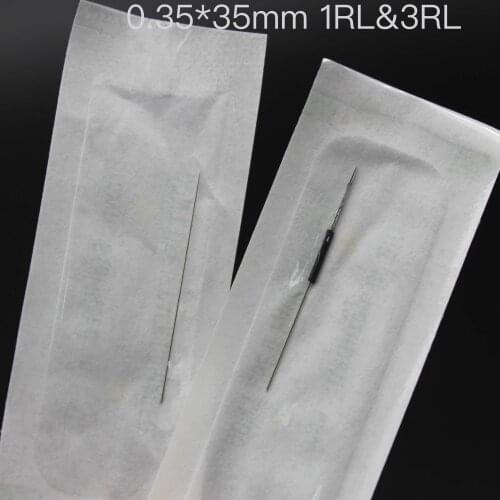 500pcs 1RL&3RL 0.35mm*35mm Tattoo Needle For Ombre permanent makeup Eyebrow Lip Short needle machine