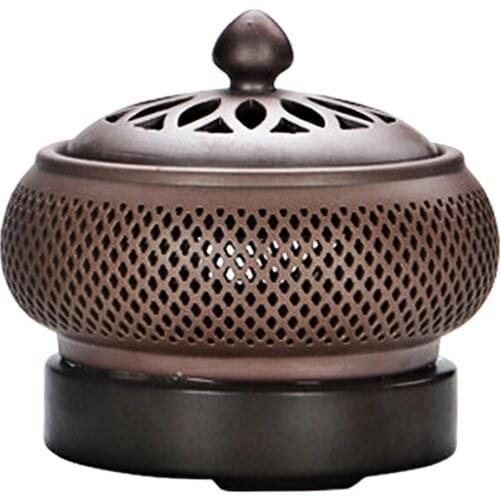 Ceramics Modern Incense Burner Led Light New Luxury Incense Burner Hollow Out High Quality Encensoir Spiritual Decor EI50IB