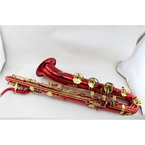 MARGEWATE Baritone Saxophone Unique Red Surface Dragon Pattern Bari Sax with Good Condition Free Shipping