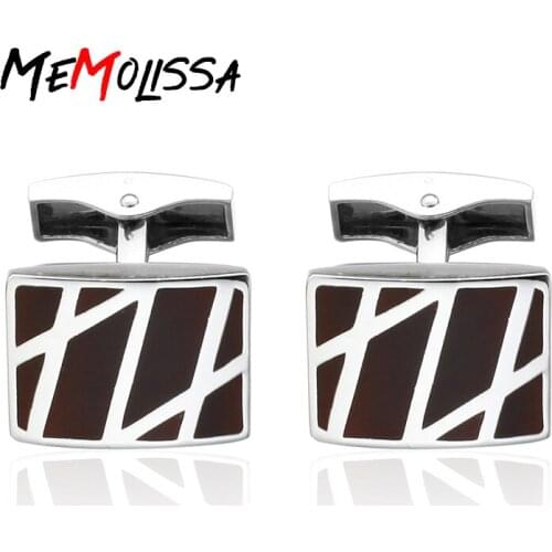 Memolissa Fashion Cufflinks Color Red Novel Crystal Carving Decorative Pattern Design Cufflinks Luxury Custom Enamel Cufflinks
