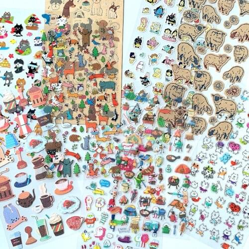 Cute Forest Animals Camp Coffee Sticker Kawaii Sheet Bulk Pack For Journal Laptop Phone Case Diary