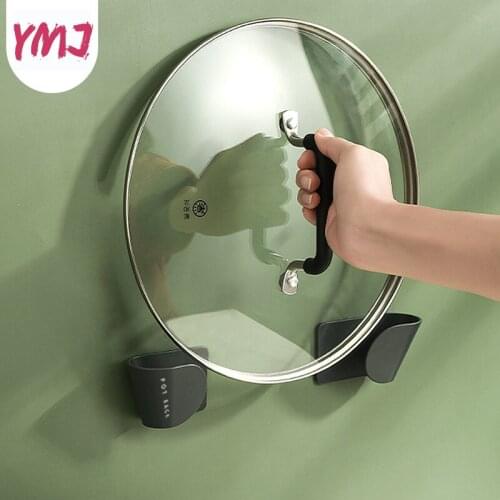 Multi-function 2Pcs/set Wall Mounted Pot Lid Holder Adjustable Cutting Board Pan Cover Holder Kitchen Tools Cooker Stand Rack