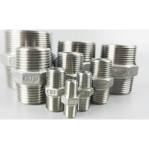 1" to 1" BSP Male Thread Equal Pipe Fitting 304 Stainless Steel Hose Straight Connector for Water Gas Oil Tube