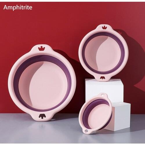 New Plastic Folding Washbasins Portable Washbasin Folding Laundry Bathroom Kitchen Folding Beautiful Baby Bath Lavabo Enfant