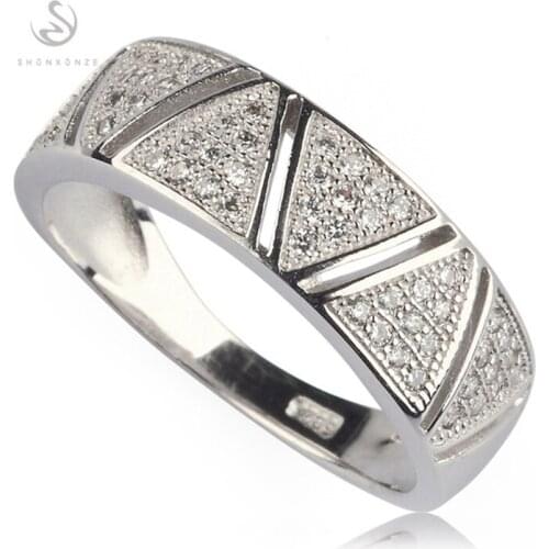 SHUNXUNZE The new product Luxury Wedding rings Jewelry for women Promotion White Cubic Zirconia Rhodium Plated R3266 size6 7 8 9