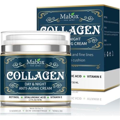 Mabox 50ml Collagen Anti-aging Cream Retinol Face Cream Hydrating Skin E Hyaluronic Whitening Cream Acid Tighten Vitamin N4V8